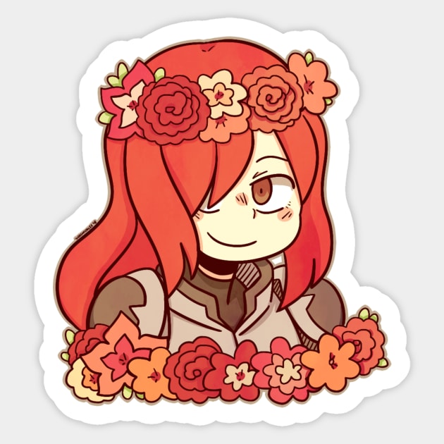 Erza Flower Crown sticker Sticker by Dragnoodles